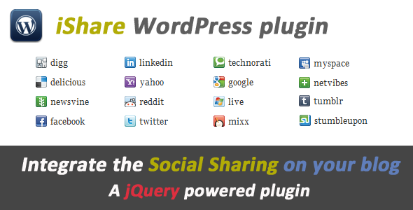 iShare jQuery Sharing Buttons for WordPress - CodeCanyon Item for Sale