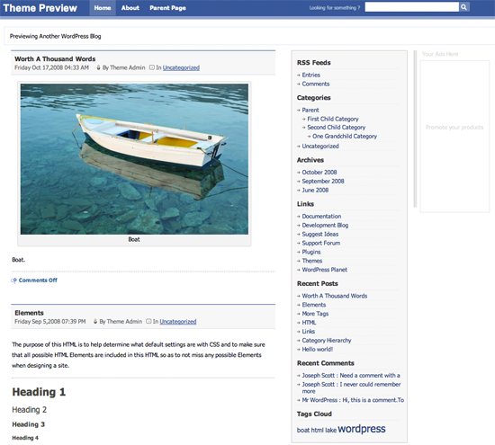 FacebookWB WordPress Theme