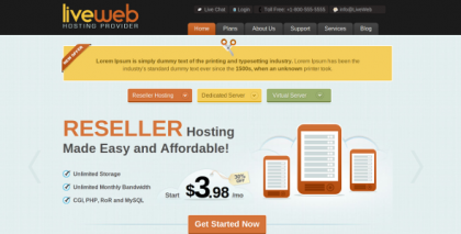 LiveWeb - WordPress Web Hosting Template