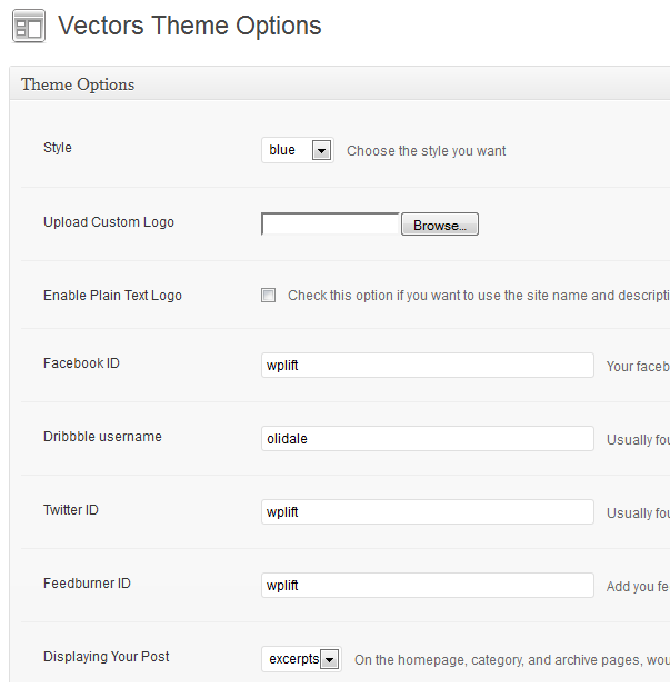 Vectors Community Theme