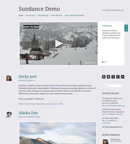 sundance wordpress theme