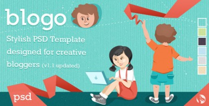 Blogo - Stylish PSD Template for Creative Bloggers 