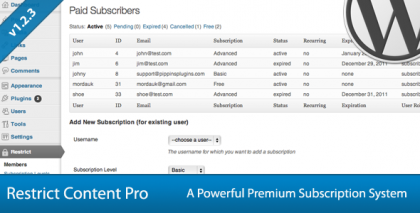  Restrict Content Pro - Premium Content Plugin 