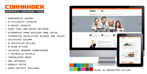 commander corporate wordpress theme