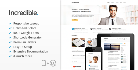 incredible corporate wordpress theme