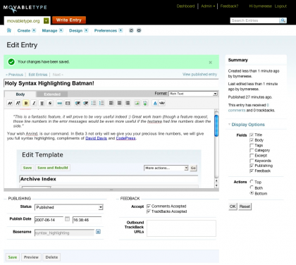 blogging platform movable type
